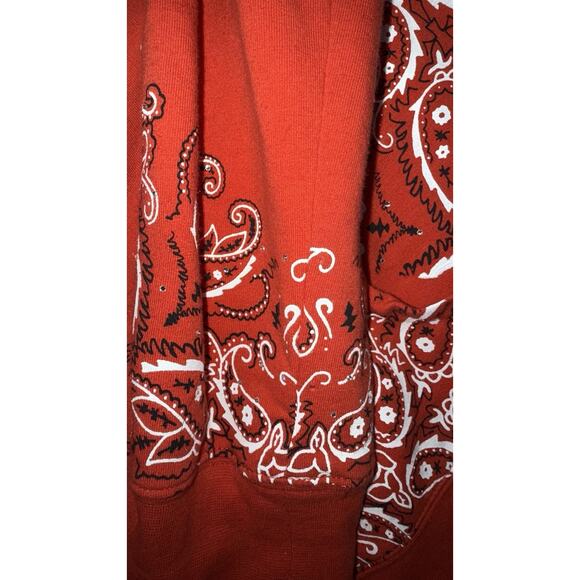 Vintage Harley-Davidson Women’s L Red Zip Graphic BandanaHoodie With Rhinestone - Picture 7 of 9